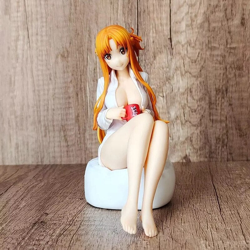 16cm Sword Art Online Alicization Sexy Anime Figure Asuna Yuuki Shirt Ver. Action Figure Titania Figurine Adult Model Doll Toys