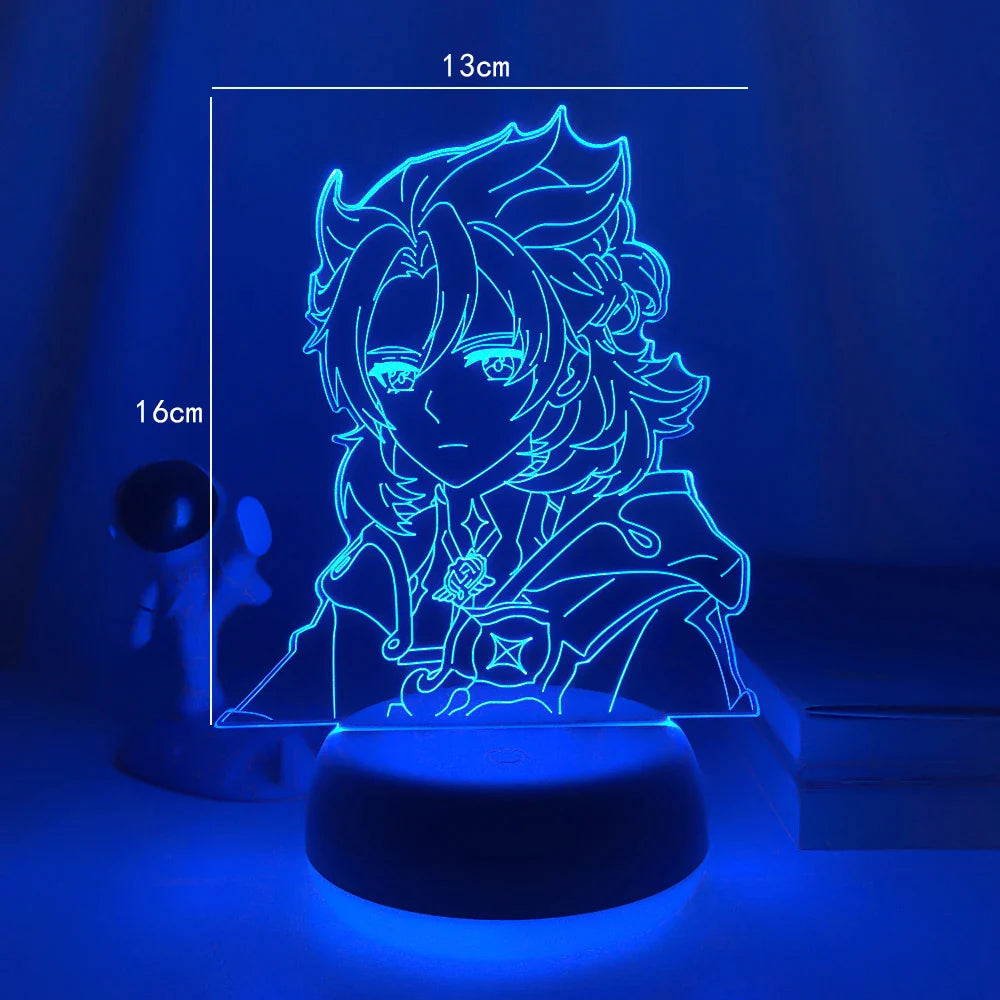 Game Led Night Light Genshin Impact Albedo Figure for Room Decor Kids Birthday Gift Genshin Impact Table Led Night Lamp