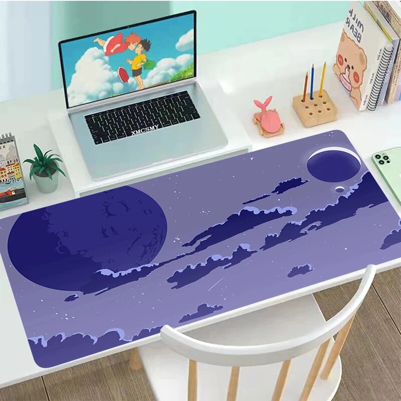 Moon Gaming Mouse Pad Pc Office Accessories Non-slip Keyboard Mat Deskmat Gamer Extended Large Mouse Pads Xxl Cheap Rubber Mats