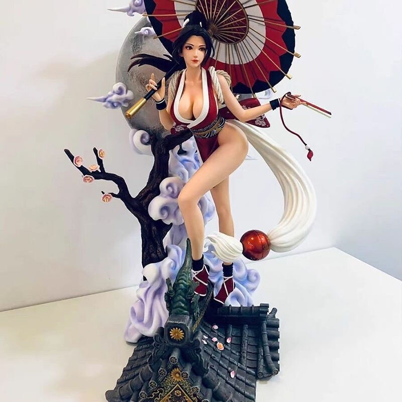 40cm The King of Fighters Mai Shiranui Sexy Anime Figure Street Fighter Chun Li Battle Costume Action Figure Adult Doll Toys