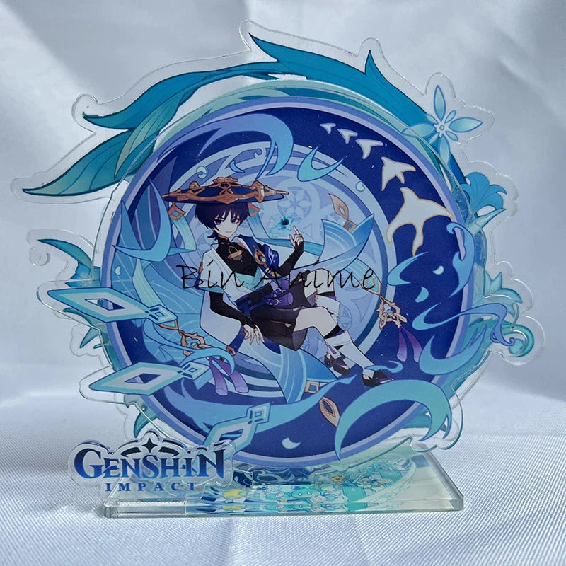 Hot Game Genshin Impact Xiao Cosplay Acrylic Game Action Figure Venti Raiden Shogun Stand Model Toy Plate Desk Decor Fans Gift