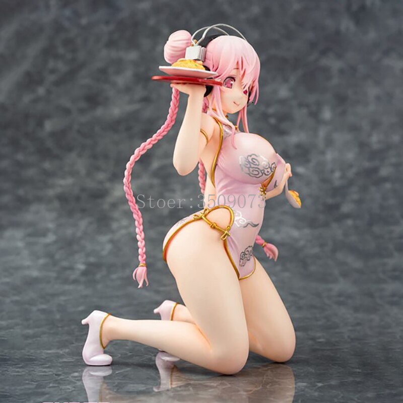 18cm Emon Restaurant Series Super Sonico Sexy Anime Figure Super Sonico China Dress Ver. Action Figure Adult Collection Doll Toy