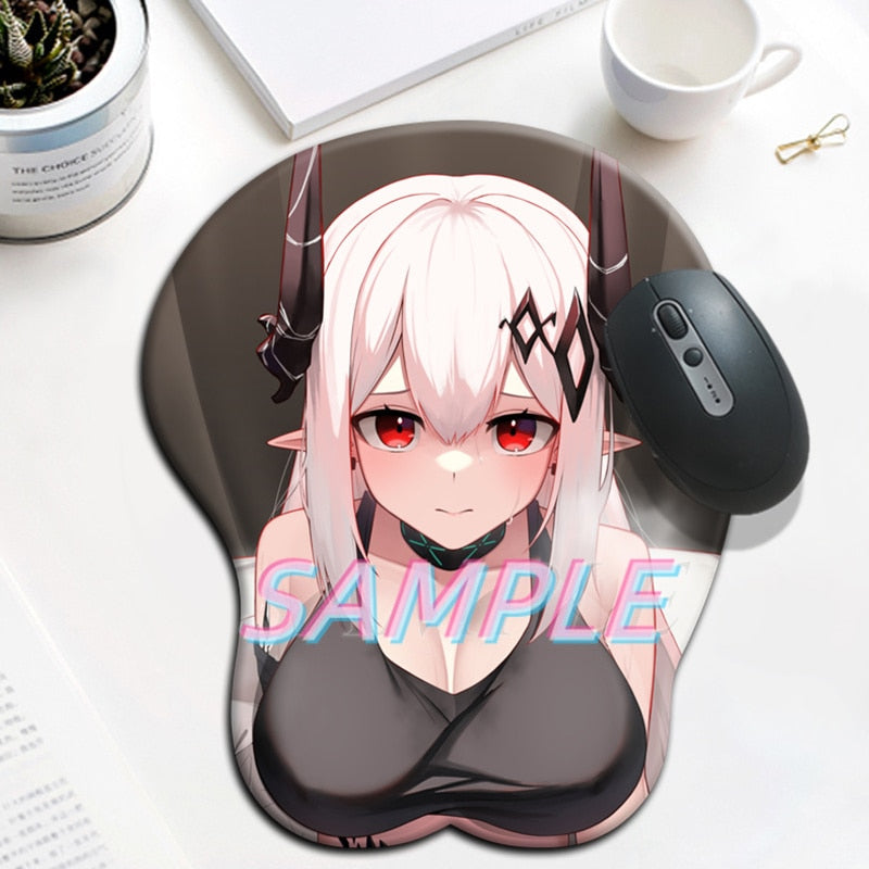 Arknights mudrock 3D Oppai Mouse Pad Gamer Sexy Girl Big Anime Cute Wrist Rest Silicone Boobs Gel Mat Mousepad