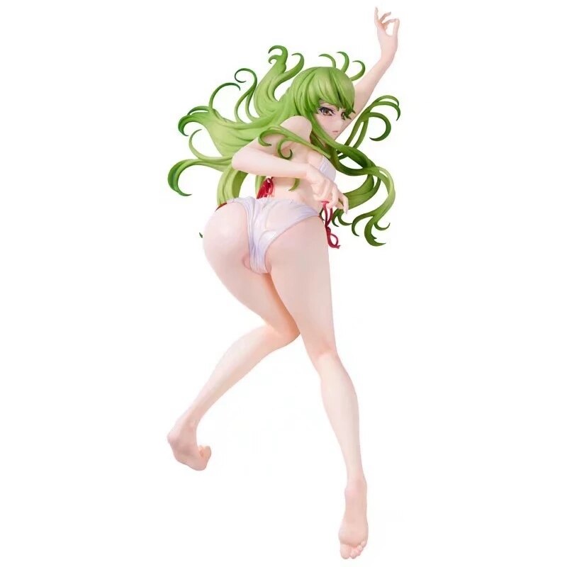 28CM Japanese Character Anime C.C. Figure CODE GEASS Lelouch of the Rebellion Sexy Swimsuit Kneeling Model Toys PVC Static Doll