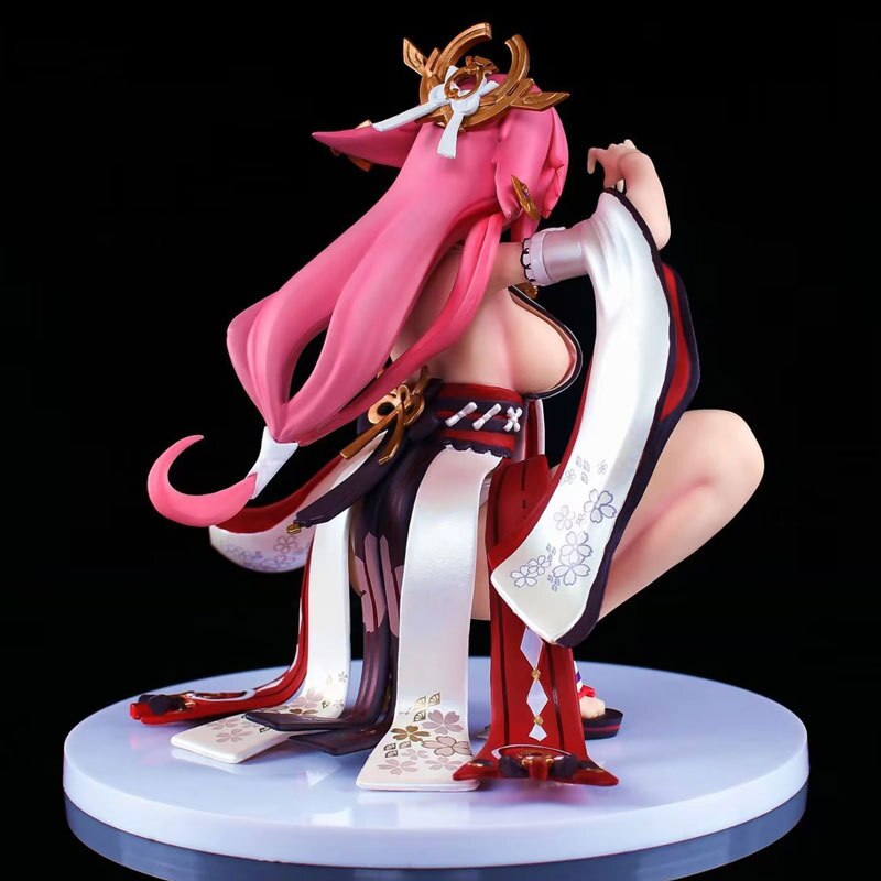 Genshin Impact Yae Miko Anime Figure 15cm Sexy Cute Action Figurine Pvc Statue Model Doll Collection Decoration Adult Toy Gifts