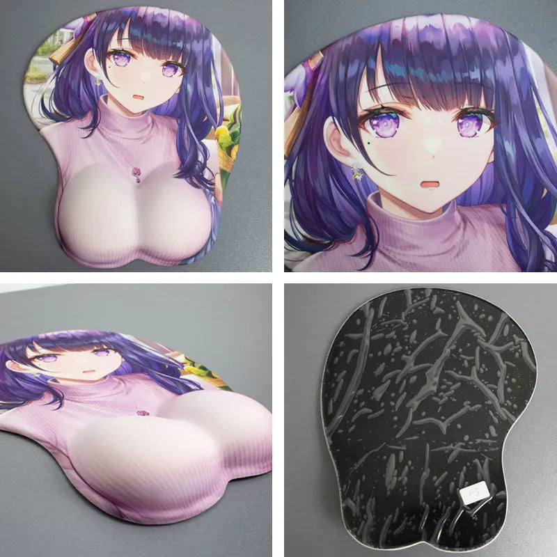 Genshin Impact 3D Silicone Mousepad Raiden Shogun Yae Miko Kokomi Wrist Support Mouse Pad Anime Game Sexy Wrist Rest Mouse Mat