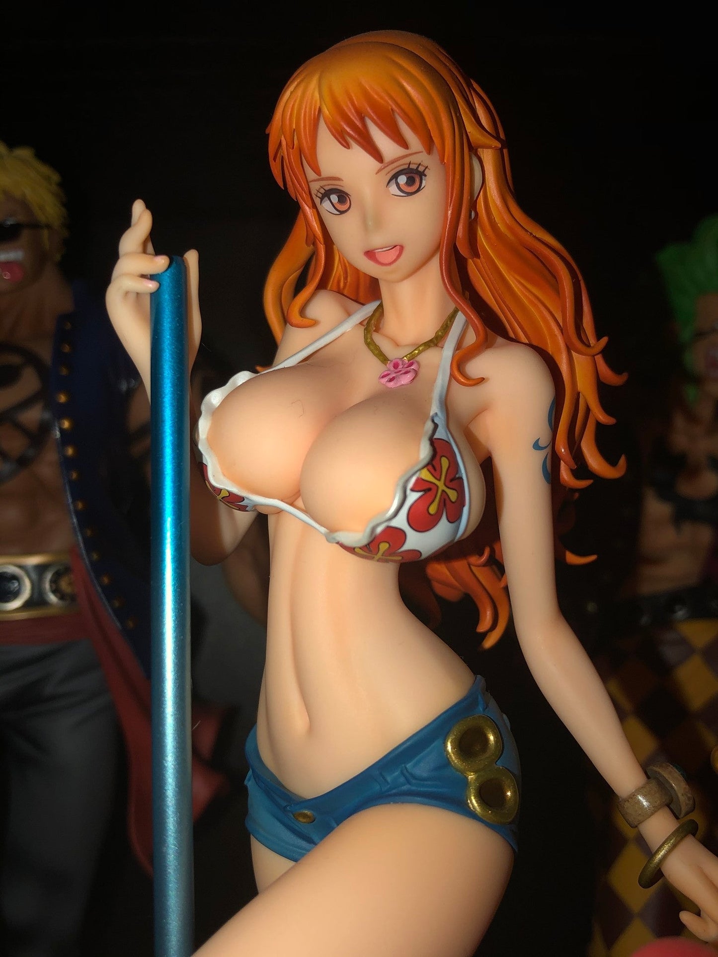 One Piece Anime Figure Nami Song Dance BB Pole Dance Swimsuit Sexy Figurine PVC Action Figure Collectible Model Toy Doll Decor