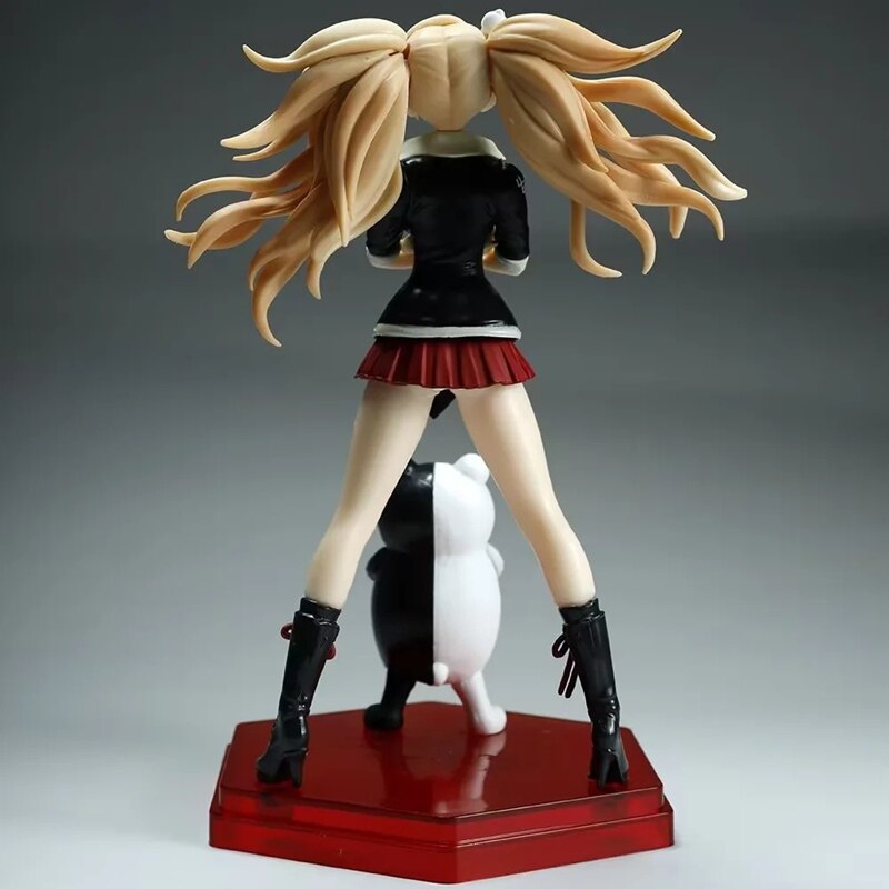 Anime Danganronpa Figure Enoshima Junko Standing Anime Action Figure Sexy Girls Figure With Bear PVC Model Childrens Toys Gifts