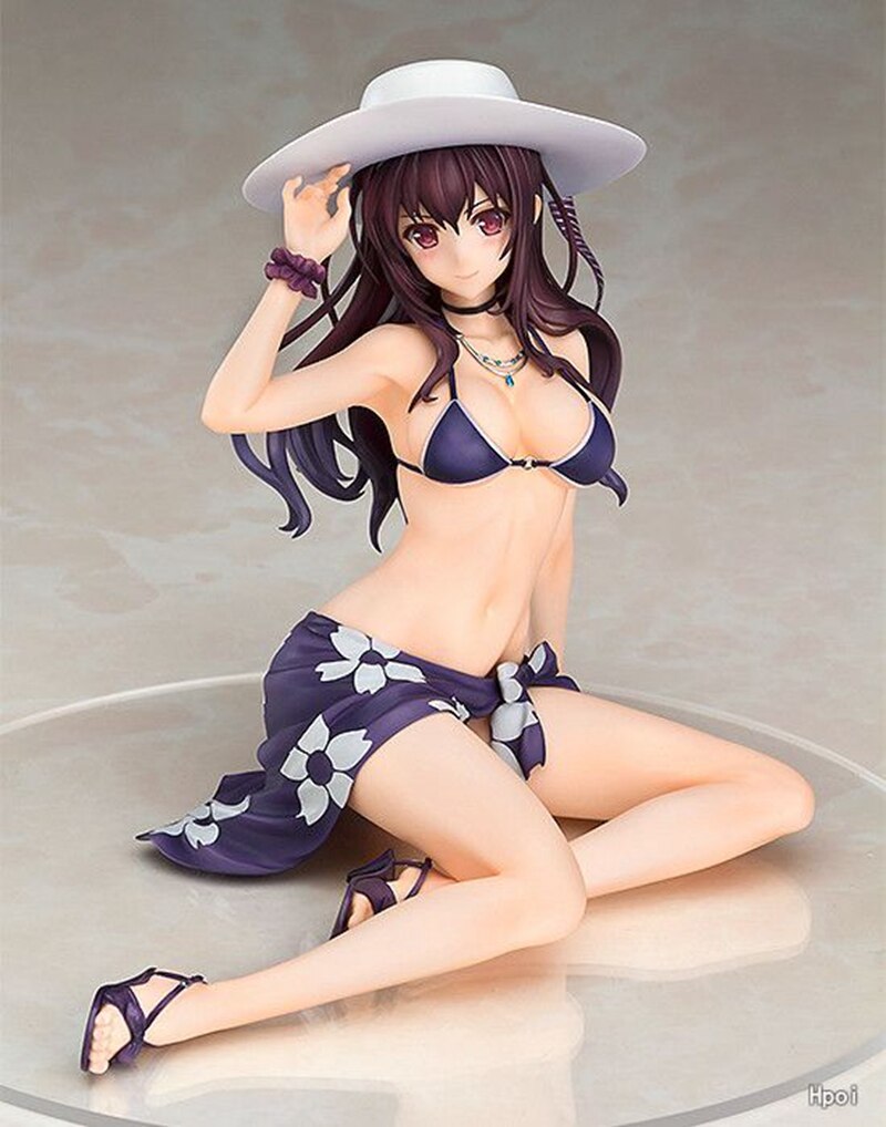 15cm Anime Figure Kasumigaoka Utaha PVC Beach Sexy Swimsuit Apron Bikini Model Toys Desktop Collection Ornaments Gift