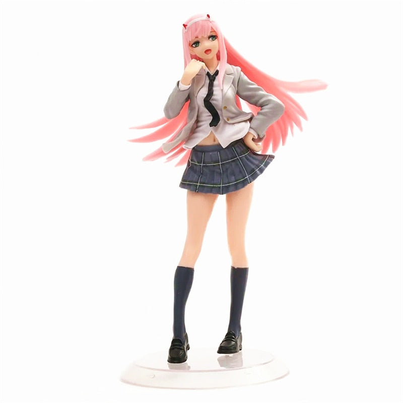 18cm DARLING in the FRANXX 02 Anime Sexy Girls Figure School Uniform Zero Two Action Figure Adult Colletible PVC Model Toys Gift