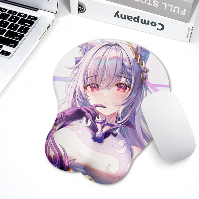 New Japanese anime silicone 3d mouse pad Leica fabric wrist strap cartoon creative sexy mouse pad chest mouse pad