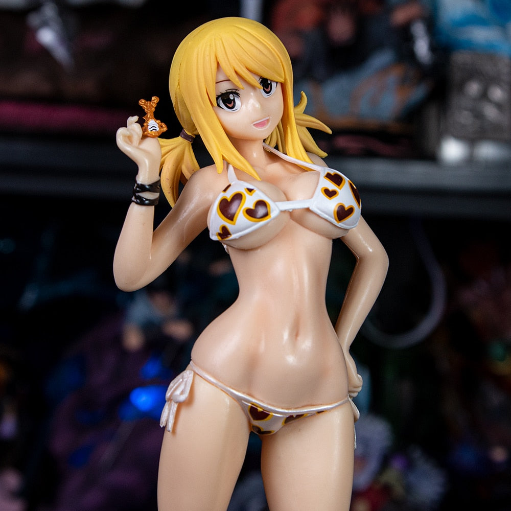 24cm Fairy Tail Lucy Heartfilia Sexy Nude Girl Model PVC Anime Action Hentai Figure Adult Collection Model Toys Doll Gift