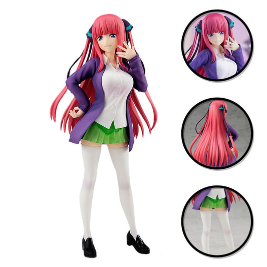 18CM Anime The Quintessential Quintuplets Figure Kawaii Sexy Ichika Nino School Uniform Standing Static Collection PVC Toys Doll