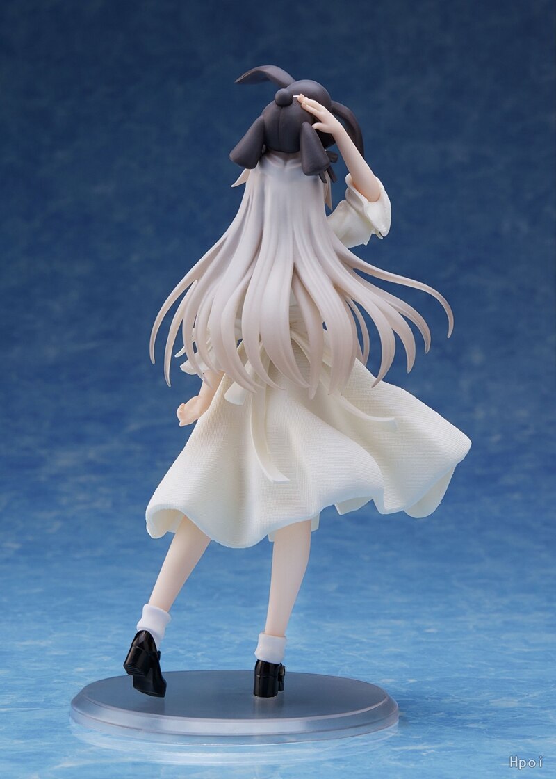 Anime Yosuga No Sora Kasugano Sora Figure 19cm Hold The Rabbit Sexy Sitting Posture White  Bunny Girl Black Silk Model Toys