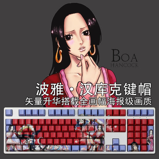 108 Keys Boa Hancock Backlit Keycap PBT 5 Sides Dye Subbed Keycaps Cartoon Anime Gaming Key Caps For ANSI 61 87 104 108 Keyboard