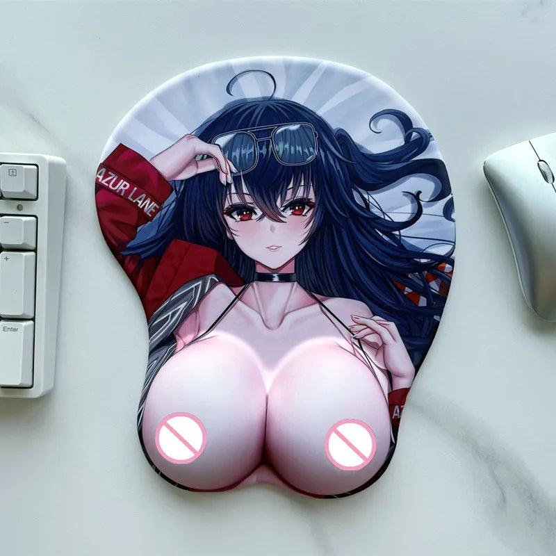 Taihou Full Skin for Azur Lane 3D Big Sexy Breasts Mousepad Oppai Wrist Rest Anime Gaming Mouse Pad Kawaii Desk Mat for PC Gamer