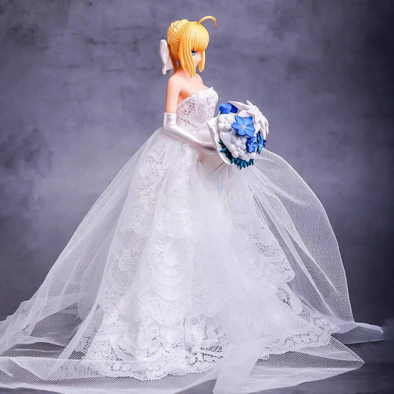 26cm Fate/Stay Night Anime Figure SABER 10th Royal Wedding Dress Ver. Action Figure Saber Bikini Sexy Anime Figurine Model Toys