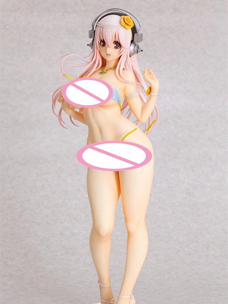 35cm Super Sonico Sexy Anime Figure SUPERSONICO Summer Vacation Action Figure Adult Anime Girl Figure Collectible Model Doll Toy