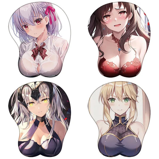 Saber Rin Sakura Alter 3D Silicone Mousepad Fate Stay Night Zero 3D Wristband Mouse Pad Anime Gaming Diy 3D Wrist Rest Mouse Mat