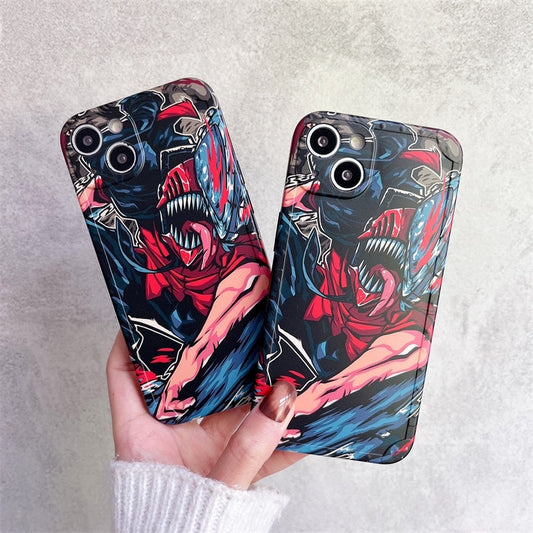 Luxury Japan Chainsaw Man Pattern Phone Case For IPhone 14 13 11 12 Pro Max XS Max  XR X 7 8 Plus SE2 Anime Silicone Cover Funda