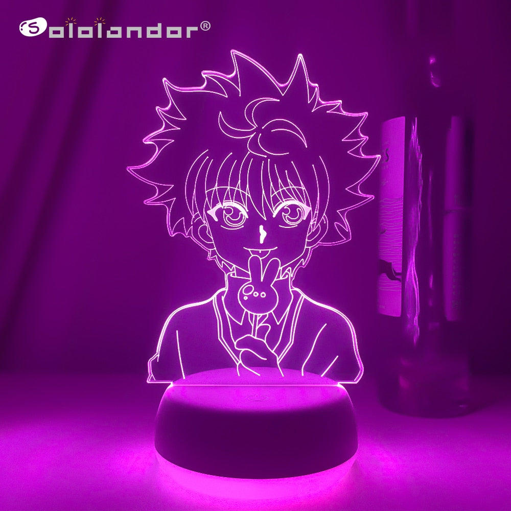 New Anime Hunter X Hunter Killua 3d Led Light for Bedroom Decor Nightlight Birthday Gift Acrylic Led Night Lamp Hxh Cute Killua