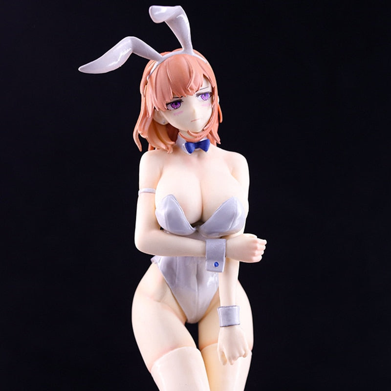 23cm Anime Sexy Girl Action Figure Miss White Bunny Shy Kawaii Girl Figurine PVC Collectible Model Doll Toy Kid Gift