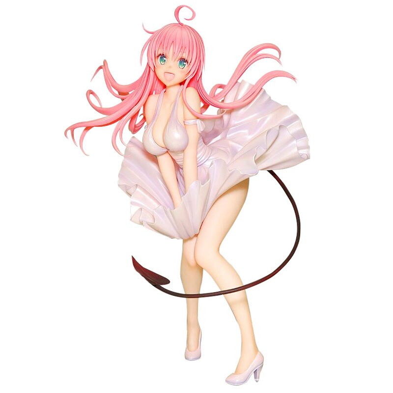 23CM Sexy Lala Satalin Deviluke Anime To LOVE Figure Cute Little Devil White Dress Soft Model Toys PVC Girls Adult Gift Doll