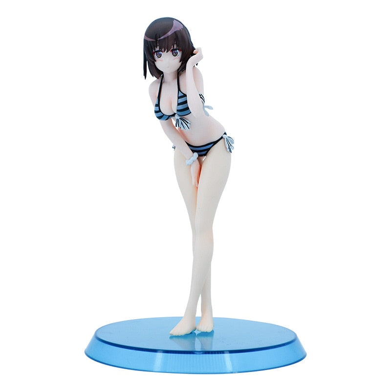 Anime Figure Sexy Swimsuit Megumi Kato Bent Over Standing Model PVC Gift Doll Collection Toys for Girls Static Decoration