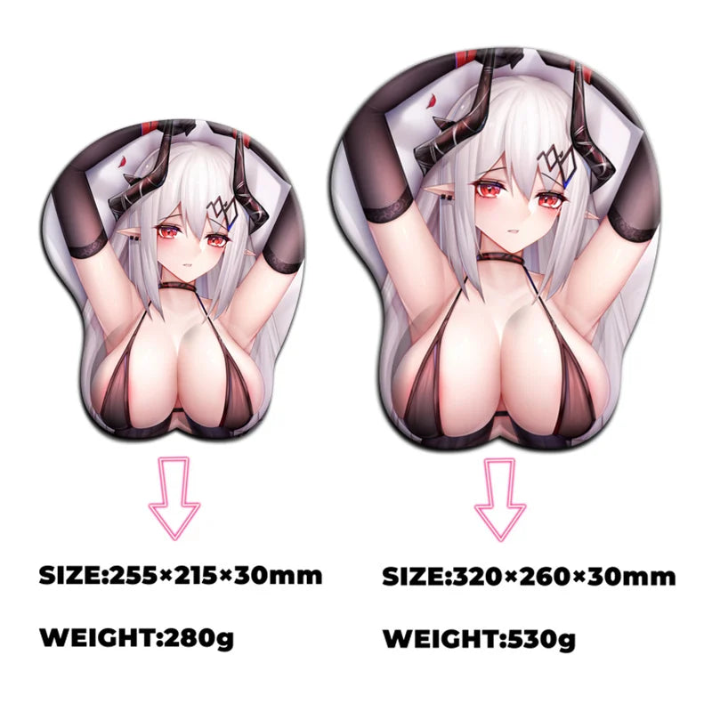 Mudrock Arknights 3D Oppai Mouse Pad Gamer Sexy Girl Big Anime Cute Wrist Rest Silicone Boobs Gel Mat Mousepad