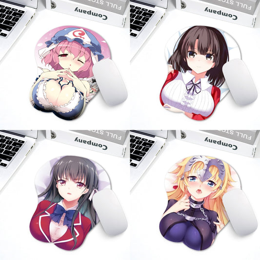 2022 New Beauty Sexy 3D Breast Mouse Pad Soft Silicone Large Breast Mouse Pad with Wrist Rest