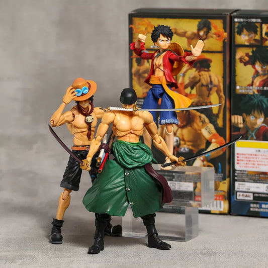 MH Variable Action Heroes One Piece Portgas D Ace Monkey D Luffy Roronoa Zoro 7&quot; Action Figure Collection