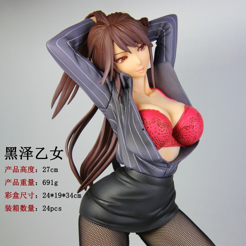 27cm Hataraku Onna no Ureta ase Kurosawa Otome Sexy Nude Girl Model PVC Anime Action Hentai Figure Adult Toys Doll Gifts