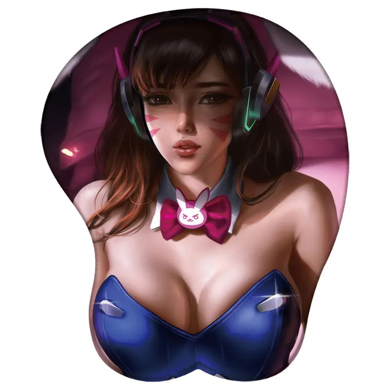 Overwatch Mouse Pad Gel Wrist Rest D.Va Mercy 3D Silicone Mousepad Anime Game 3D Wristband Mouse Pad Diy Sexy 3D Wrist Rest Pad