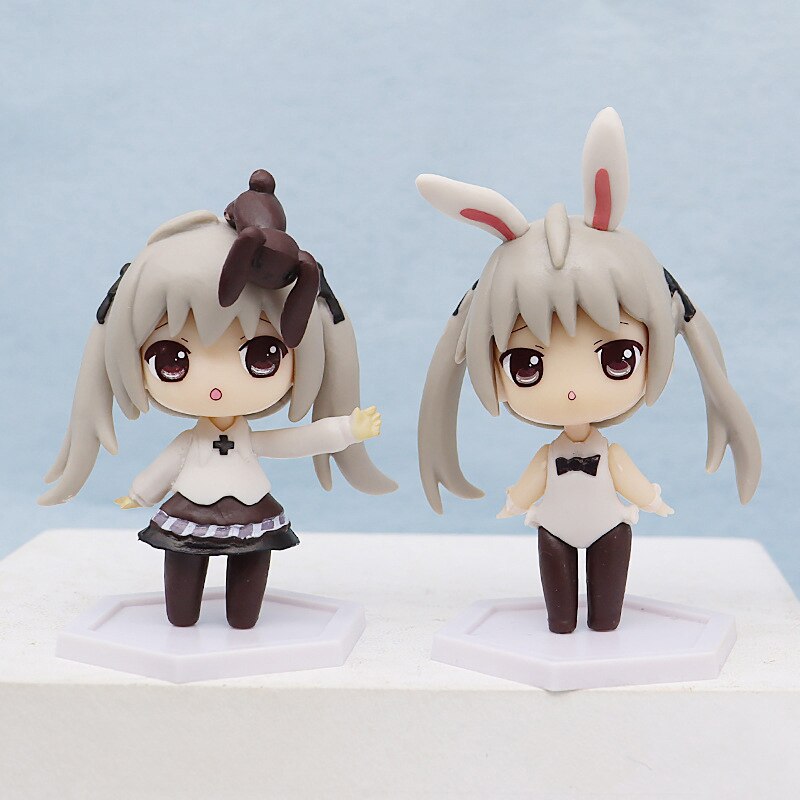 6Pcs Anime Yosuga No Sora Action Figure Kasugano Sora Q Ver Kawaii Girl Kasugano Dome Doll PVC Collectible Model Toy Gift