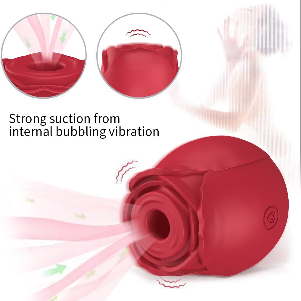 Rose Shape Vagina Sucking Vibrator for women | Intimate Good Nipple Sucker Oral Licking Clitoris Stimulation Powerful Sex Toys for Women