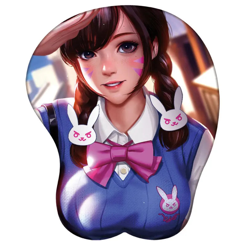 Overwatch Mouse Pad Gel Wrist Rest D.Va Mercy 3D Silicone Mousepad Anime Game 3D Wristband Mouse Pad Diy Sexy 3D Wrist Rest Pad