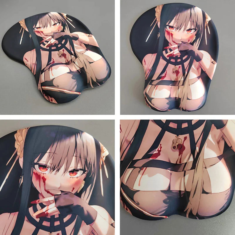 SPYxFAMILY Mouse Pad Gel Wrist Rest Support Forger Yor 3D Silicone Mousepad Anime 3D Wristband Mouse Pad Diy 3D Wrist Rest Pad