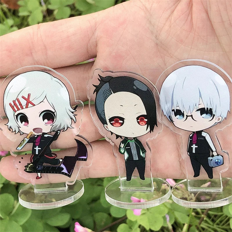 Anime Tokyo Ghoul Kaneki Ken Nagachika Hideyoshi Figure Stand Plate Cartoon Cosplay Acrylic Prop Key Chain Pendant Accessories