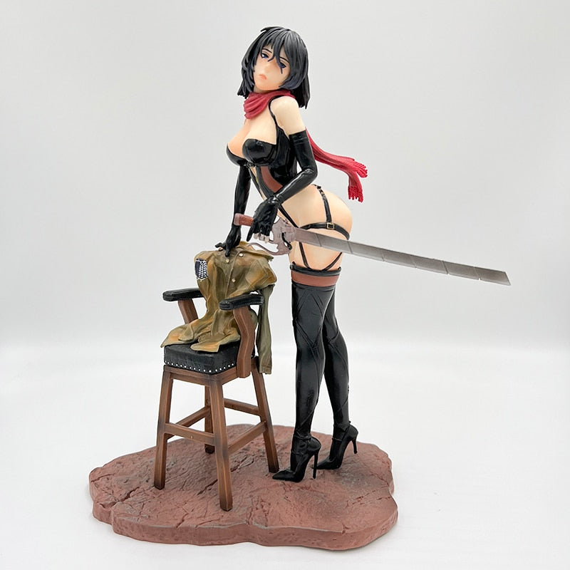 30cm Attack on Titan Sexy Anime Figure Mikasa Ackerman Action Figure Levi Ackerman Shingeki no Kyojin Figurine Model Doll Toys