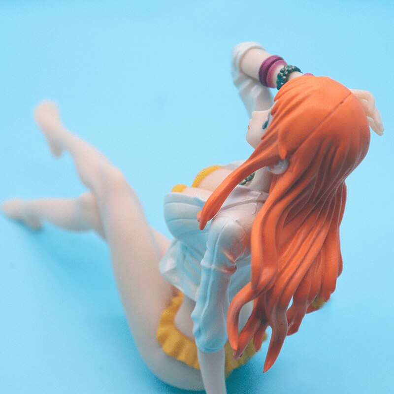 Anime One Pieces Action Figures Nami Hancock Sexy Swimsuit Sitting Kawaii Girl PVC Japanese Cartoon Figure Model 14cm Toys Doll