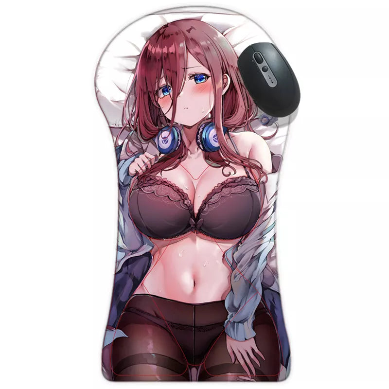 Nakano Miku for Anime Go-toubun No Hanayome Sexy 3D Equal Body Mouse Pad Anime Arm Rest Mousepad Kawaii Desk Pad