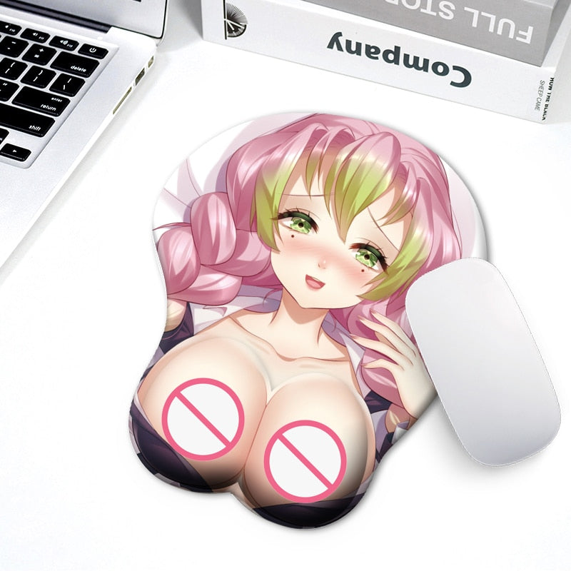 3D wrist strap mouse pad with silicone wrist strap mouse pad anime sexy Ganyu Kokomi protective pad for PC game player mouse pad