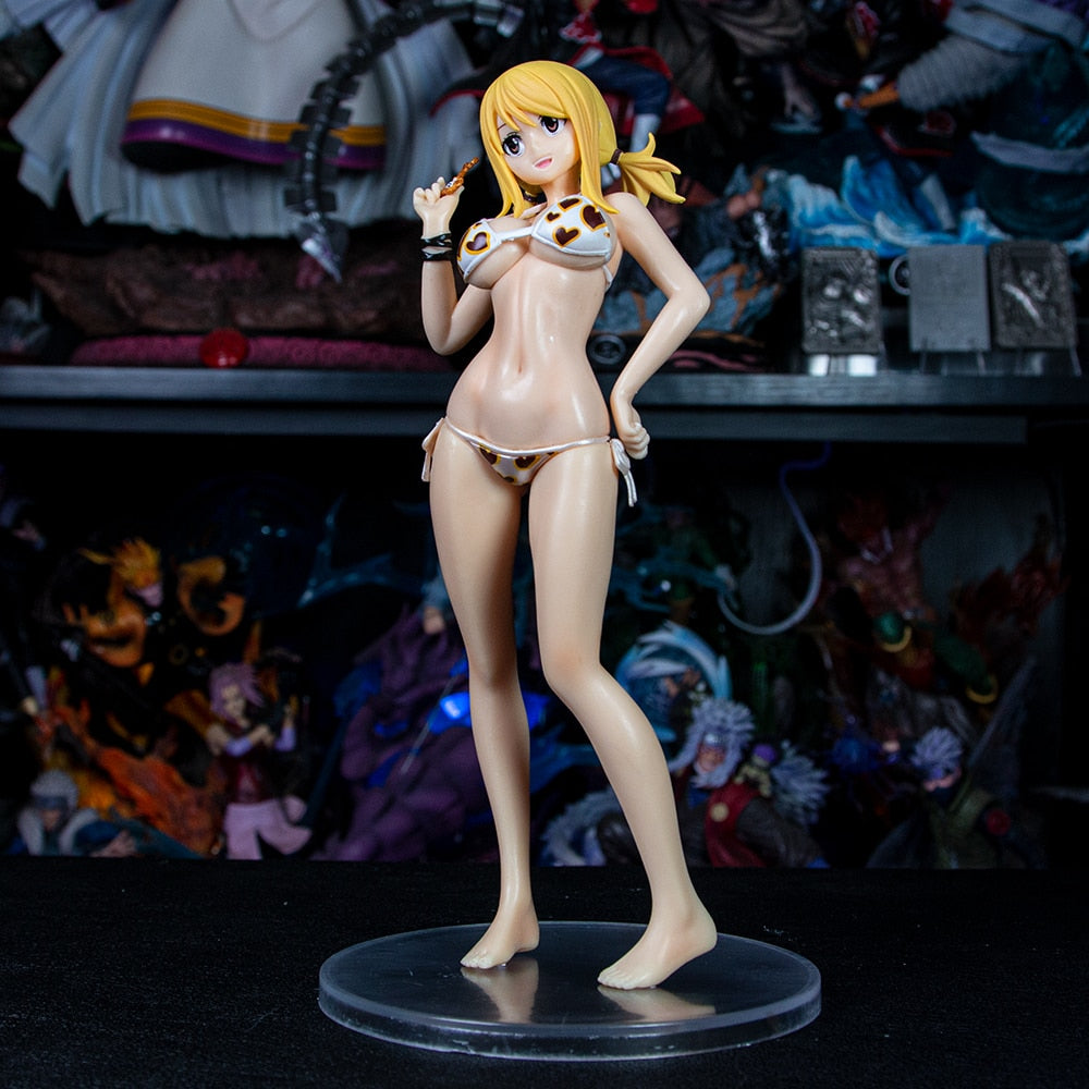 24cm Fairy Tail Lucy Heartfilia Sexy Nude Girl Model PVC Anime Action Hentai Figure Adult Collection Model Toys Doll Gift