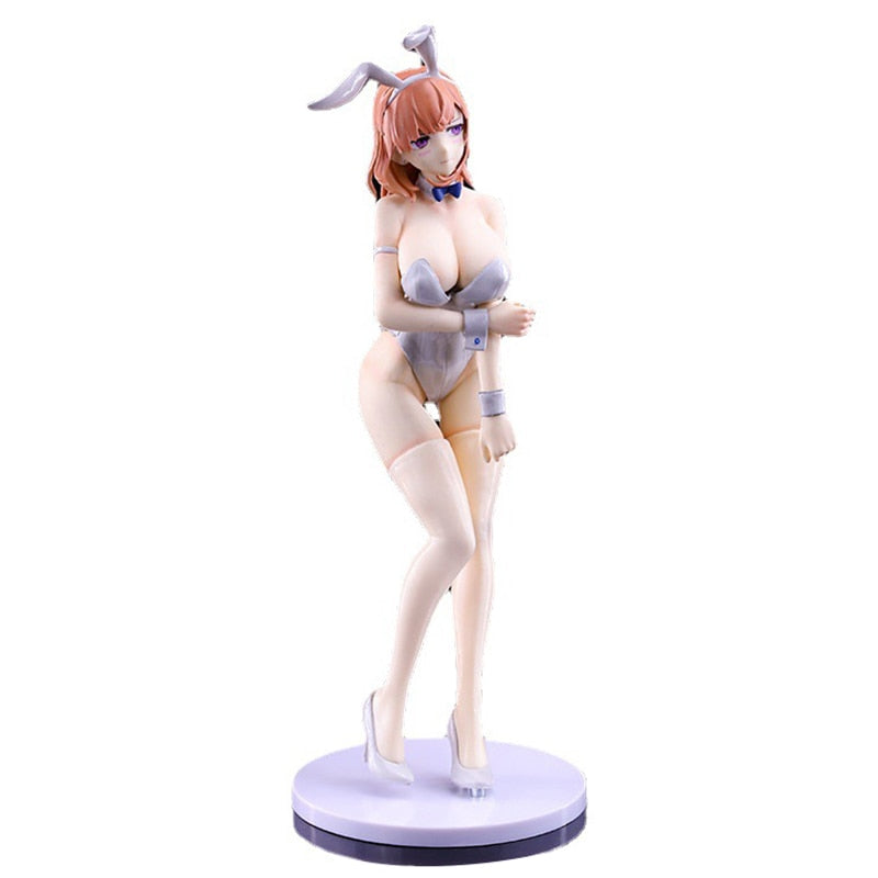 23cm Anime Sexy Girl Action Figure Miss White Bunny Shy Kawaii Girl Figurine PVC Collectible Model Doll Toy Kid Gift