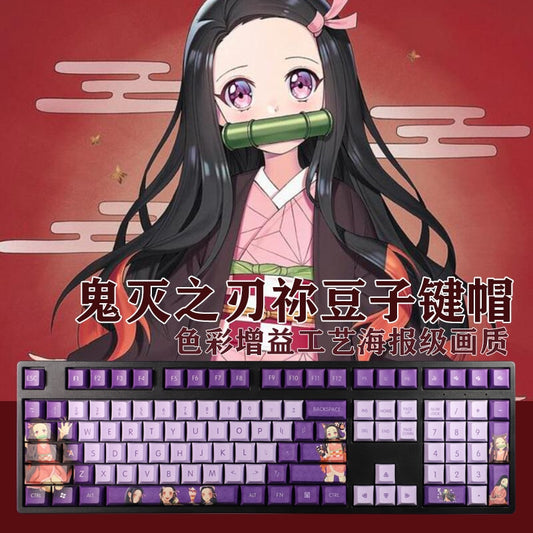 108 Keys PBT 5 Sides Dye Subbed Keycaps Cartoon Anime Gaming Key Caps Cherry Profile Kamado Nezuko Keycap For Demon Slayer