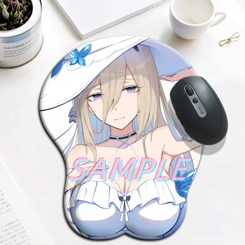 Honkai Impact Aponia Nun Girl Sexy Big Boobs Mouse Pad Gamer Anime Cute Wrist Rest 3D Oppai Silicone Gel Mat Mousepad