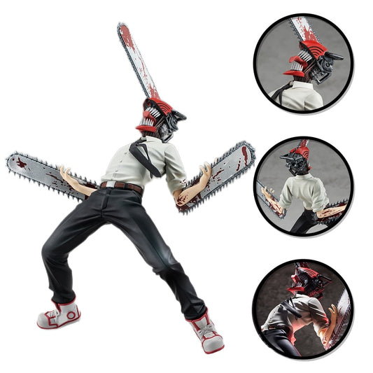 New 18cm Chainsaw Man Denji Anime Figure Pochita Action Figure Scene Ornament Collectible Model Doll Power Toy Makima Toys PVC