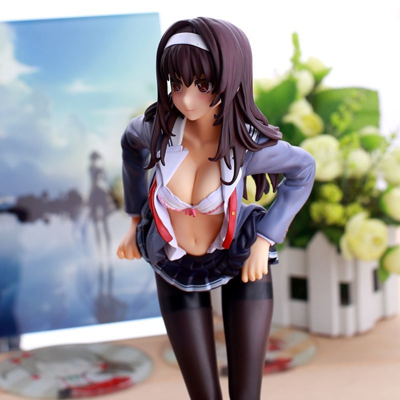 Anime Saenai Heroine No Sodatekata Figure Kasumigaoka Utaha School Uniform Silk Stocking Action Figure Sexy Girl Model Doll Toys