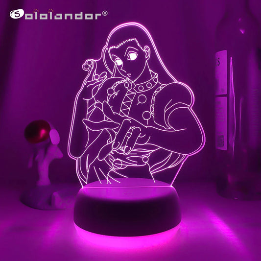 Acrylic Led Night Light Anime Hunter X Hunter Bedroom Decor Light for Kid Child Birthday Gift HXH Illumi Zoldyck Figure 3d Lamp