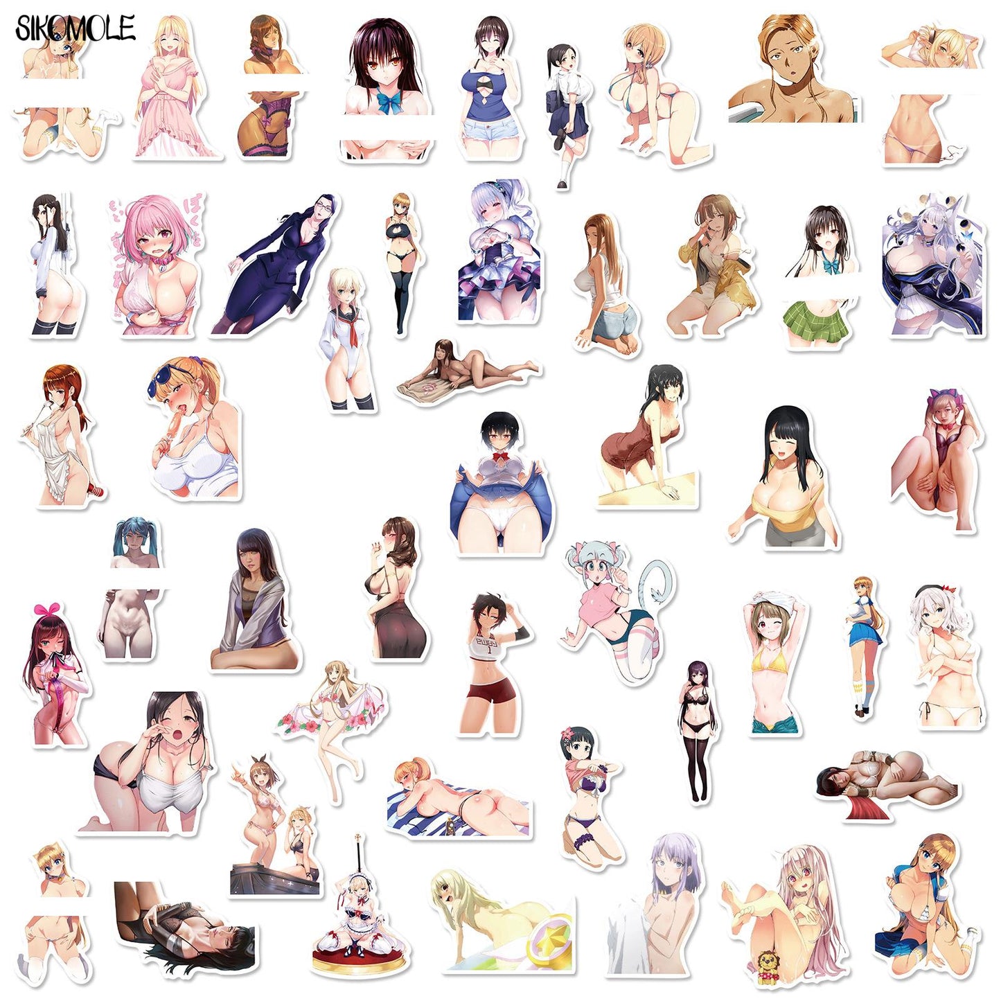 10/30/50pcs Cute Cartoon Hentai Sexy Beauty Stickers Bikini Bunny DIY Car Travel Luggage Guitar Laptop Graffiti Sticker Decal F5